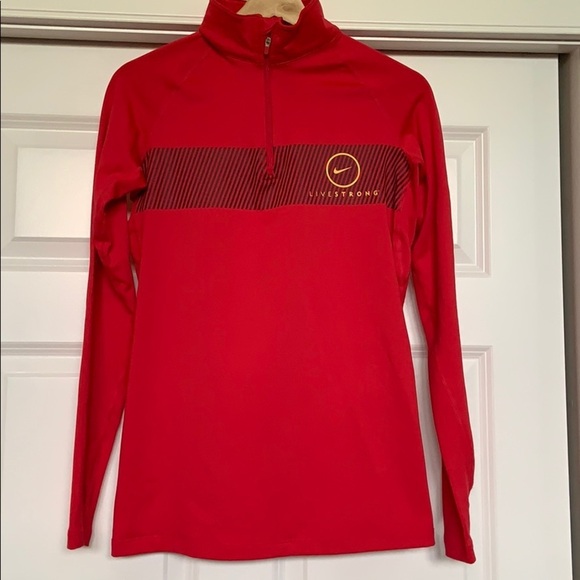 Nike Tops - NEW NIKE LIVESTRONG 1/4” Zip L/S Athletic Top sz M
